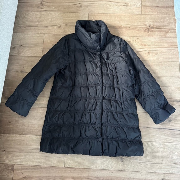 Eileen Fisher Jackets & Blazers - Eileen Fisher Jacket Black Down Feather
Puffer Winter Coat Nylon Size XL